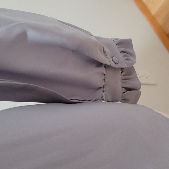 VICTORIAN ROMANTIC VINTAGE FEMININE COTTAGECORE BUTTON DOWN LAVENDER BLOUSE TOP - Picture 12 of 16